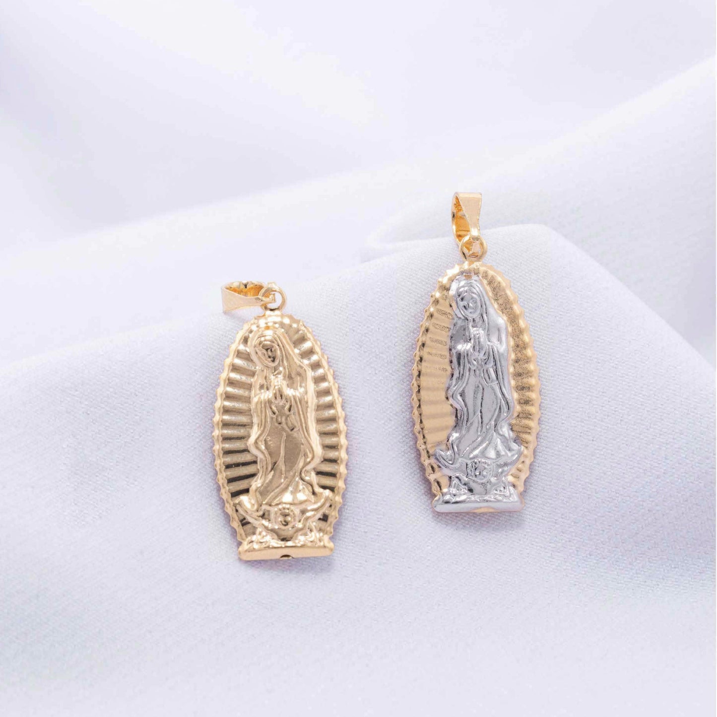 Dije Virgen de Guadalupe Bicolor Doble Cara - 27mm